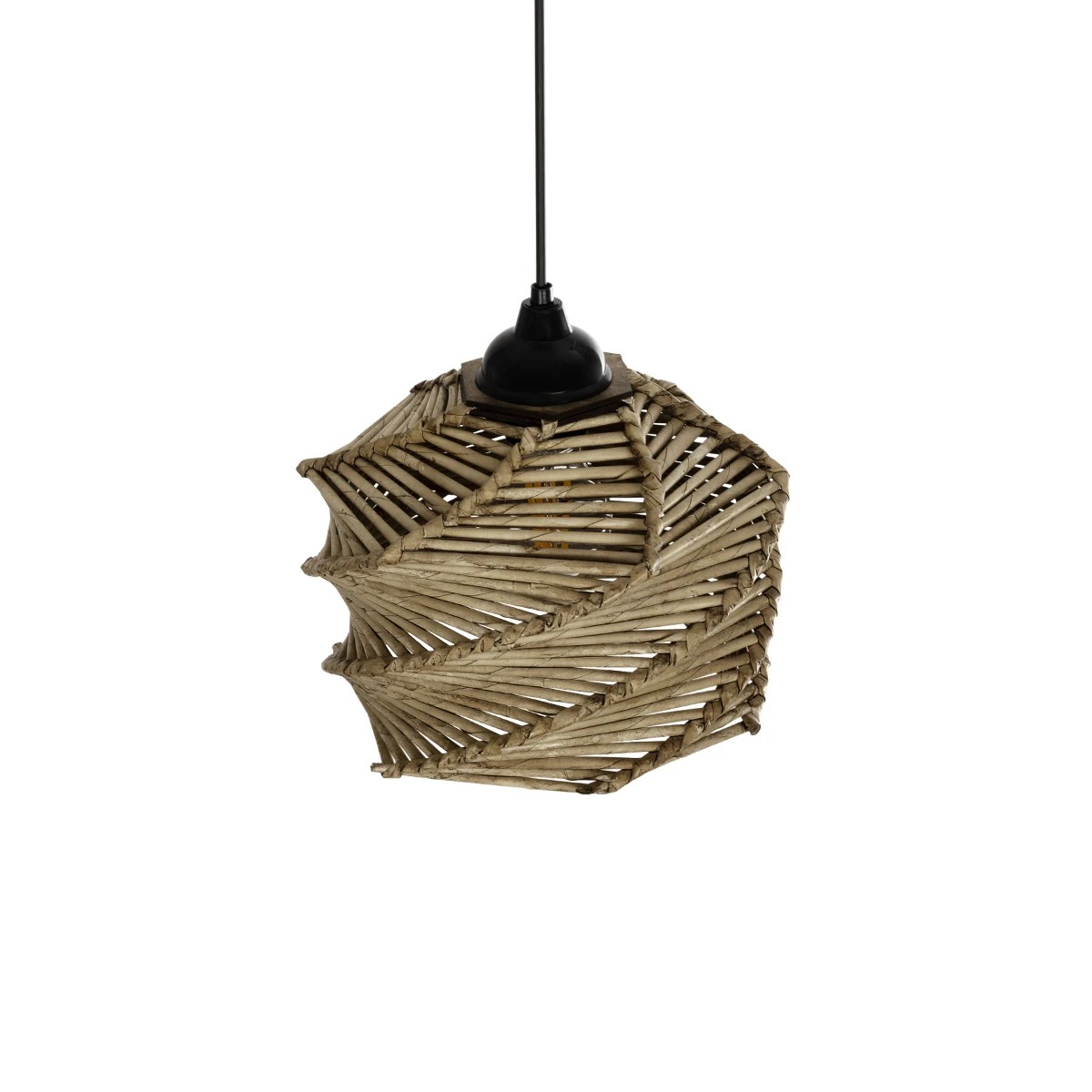 GLOBOSTAR® HUSLE 205-0044 Boho Κρεμαστό Φωτιστικό Οροφής με Ντουί 1 x E27 AC 220-240V IP20 – Μπεζ – M24 x Π24 x Υ21cm