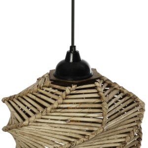 GLOBOSTAR® HUSLE 205-0044 Boho Κρεμαστό Φωτιστικό Οροφής με Ντουί 1 x E27 AC 220-240V IP20 – Μπεζ – M24 x Π24 x Υ21cm