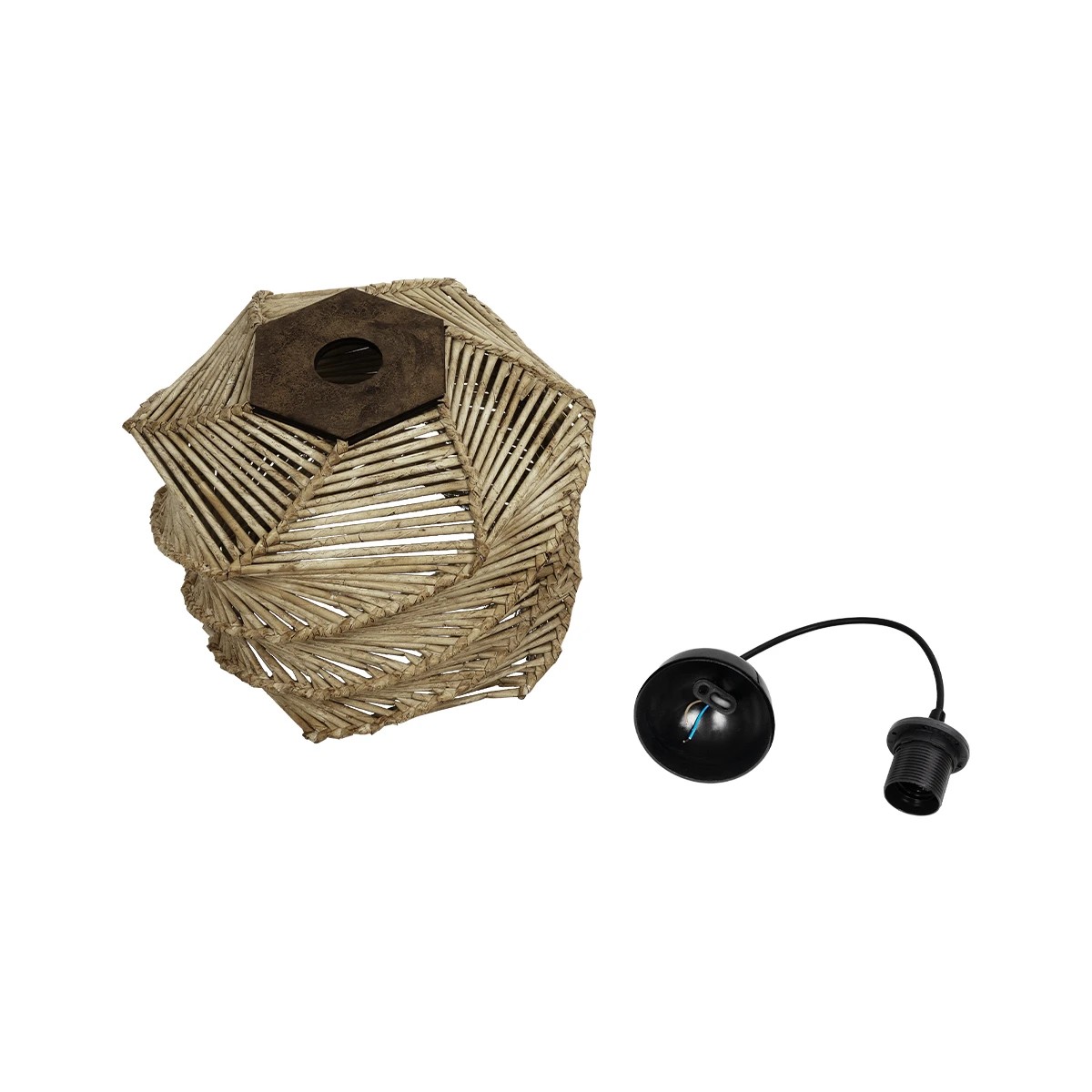 GLOBOSTAR® HUSLE 205-0045 Boho Κρεμαστό Φωτιστικό Οροφής με Ντουί 1 x E27 AC 220-240V IP20 – Μπεζ – M31 x Π31 x Υ28cm