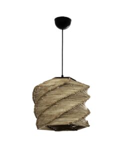 GLOBOSTAR® HUSLE 205-0045 Boho Κρεμαστό Φωτιστικό Οροφής με Ντουί 1 x E27 AC 220-240V IP20 – Μπεζ – M31 x Π31 x Υ28cm