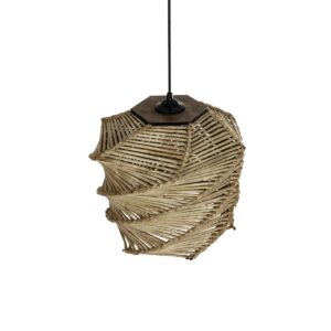 GLOBOSTAR® HUSLE 205-0045 Boho Κρεμαστό Φωτιστικό Οροφής με Ντουί 1 x E27 AC 220-240V IP20 – Μπεζ – M31 x Π31 x Υ28cm