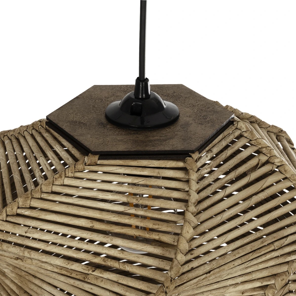 GLOBOSTAR® HUSLE 205-0045 Boho Κρεμαστό Φωτιστικό Οροφής με Ντουί 1 x E27 AC 220-240V IP20 – Μπεζ – M31 x Π31 x Υ28cm