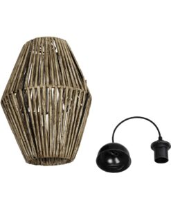 GLOBOSTAR® CASTILLO 205-0046 Boho Κρεμαστό Φωτιστικό Οροφής με Ντουί 1 x E27 AC 220-240V IP20 – Μπεζ – M26 x Π26 x Υ36cm