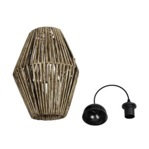 GLOBOSTAR® CASTILLO 205-0046 Boho Κρεμαστό Φωτιστικό Οροφής με Ντουί 1 x E27 AC 220-240V IP20 – Μπεζ – M26 x Π26 x Υ36cm