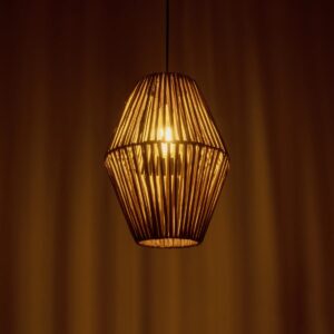 GLOBOSTAR® CASTILLO 205-0046 Boho Κρεμαστό Φωτιστικό Οροφής με Ντουί 1 x E27 AC 220-240V IP20 – Μπεζ – M26 x Π26 x Υ36cm