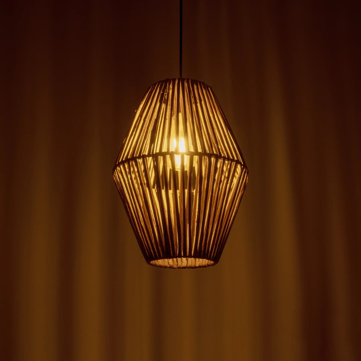 GLOBOSTAR® CASTILLO 205-0046 Boho Κρεμαστό Φωτιστικό Οροφής με Ντουί 1 x E27 AC 220-240V IP20 – Μπεζ – M26 x Π26 x Υ36cm