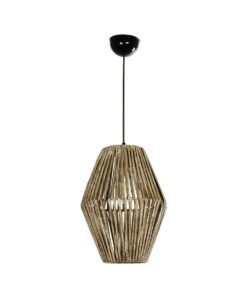 GLOBOSTAR® CASTILLO 205-0046 Boho Κρεμαστό Φωτιστικό Οροφής με Ντουί 1 x E27 AC 220-240V IP20 – Μπεζ – M26 x Π26 x Υ36cm