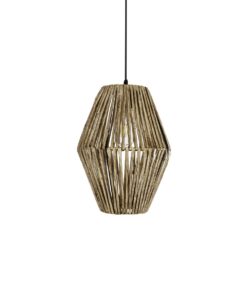 GLOBOSTAR® CASTILLO 205-0046 Boho Κρεμαστό Φωτιστικό Οροφής με Ντουί 1 x E27 AC 220-240V IP20 – Μπεζ – M26 x Π26 x Υ36cm