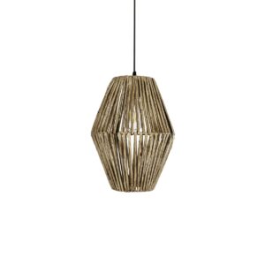 GLOBOSTAR® CASTILLO 205-0046 Boho Κρεμαστό Φωτιστικό Οροφής με Ντουί 1 x E27 AC 220-240V IP20 – Μπεζ – M26 x Π26 x Υ36cm