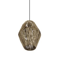 GLOBOSTAR® CASTILLO 205-0046 Boho Κρεμαστό Φωτιστικό Οροφής με Ντουί 1 x E27 AC 220-240V IP20 – Μπεζ – M26 x Π26 x Υ36cm