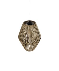 GLOBOSTAR® CASTILLO 205-0046 Boho Κρεμαστό Φωτιστικό Οροφής με Ντουί 1 x E27 AC 220-240V IP20 – Μπεζ – M26 x Π26 x Υ36cm