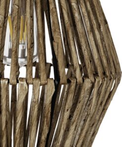 GLOBOSTAR® CASTILLO 205-0046 Boho Κρεμαστό Φωτιστικό Οροφής με Ντουί 1 x E27 AC 220-240V IP20 – Μπεζ – M26 x Π26 x Υ36cm