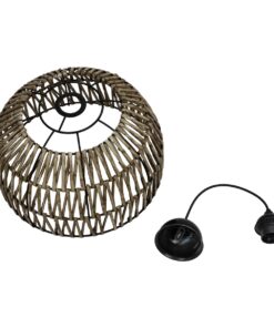 GLOBOSTAR® ARANCIA 205-0047 Boho Κρεμαστό Φωτιστικό Οροφής με Ντουί 1 x E27 AC 220-240V IP20 – Μπεζ – M35 x Π35 x Υ26cm