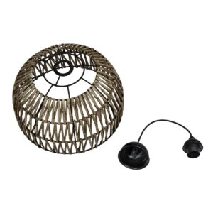 GLOBOSTAR® ARANCIA 205-0047 Boho Κρεμαστό Φωτιστικό Οροφής με Ντουί 1 x E27 AC 220-240V IP20 – Μπεζ – M35 x Π35 x Υ26cm