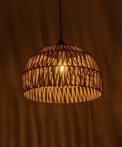 GLOBOSTAR® ARANCIA 205-0047 Boho Κρεμαστό Φωτιστικό Οροφής με Ντουί 1 x E27 AC 220-240V IP20 – Μπεζ – M35 x Π35 x Υ26cm