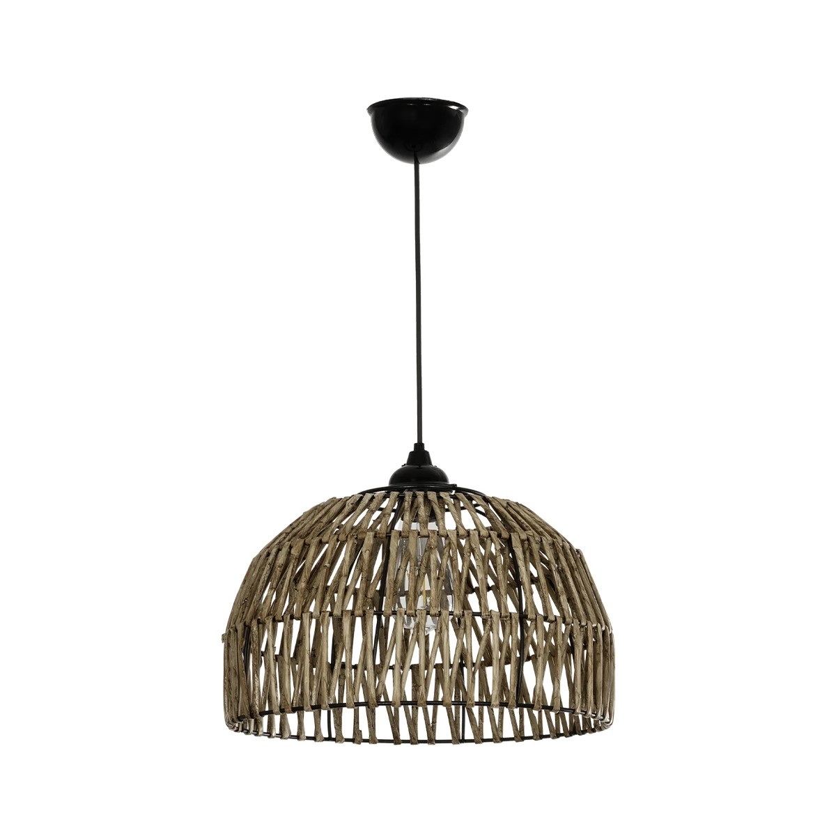 GLOBOSTAR® ARANCIA 205-0047 Boho Κρεμαστό Φωτιστικό Οροφής με Ντουί 1 x E27 AC 220-240V IP20 – Μπεζ – M35 x Π35 x Υ26cm