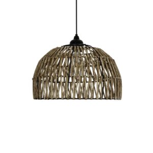 GLOBOSTAR® ARANCIA 205-0047 Boho Κρεμαστό Φωτιστικό Οροφής με Ντουί 1 x E27 AC 220-240V IP20 – Μπεζ – M35 x Π35 x Υ26cm
