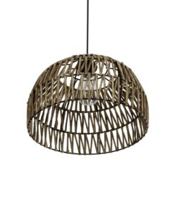 GLOBOSTAR® ARANCIA 205-0047 Boho Κρεμαστό Φωτιστικό Οροφής με Ντουί 1 x E27 AC 220-240V IP20 – Μπεζ – M35 x Π35 x Υ26cm