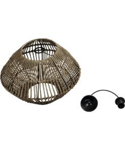 GLOBOSTAR® KEGEL 205-0048 Boho Κρεμαστό Φωτιστικό Οροφής με Ντουί 1 x E27 AC 220-240V IP20 – Μπεζ – M46 x Π46 x Υ35cm