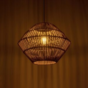 GLOBOSTAR® KEGEL 205-0048 Boho Κρεμαστό Φωτιστικό Οροφής με Ντουί 1 x E27 AC 220-240V IP20 – Μπεζ – M46 x Π46 x Υ35cm