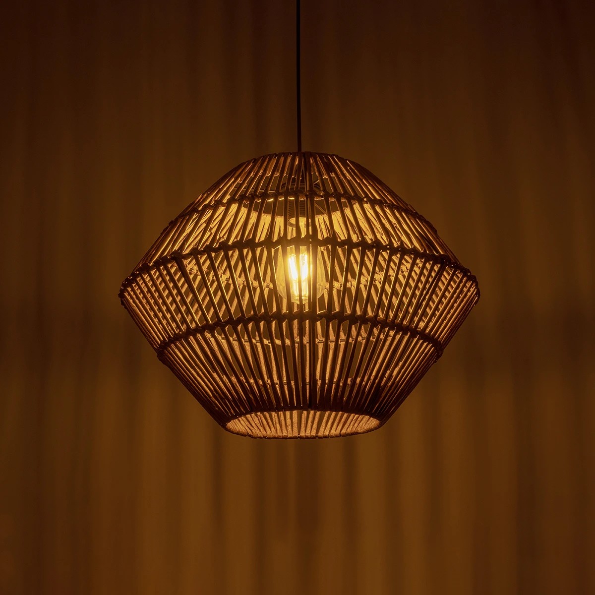 GLOBOSTAR® KEGEL 205-0048 Boho Κρεμαστό Φωτιστικό Οροφής με Ντουί 1 x E27 AC 220-240V IP20 – Μπεζ – M46 x Π46 x Υ35cm