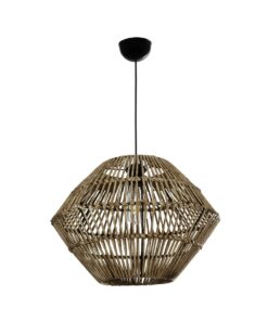 GLOBOSTAR® KEGEL 205-0048 Boho Κρεμαστό Φωτιστικό Οροφής με Ντουί 1 x E27 AC 220-240V IP20 – Μπεζ – M46 x Π46 x Υ35cm