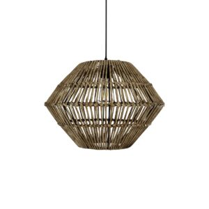 GLOBOSTAR® KEGEL 205-0048 Boho Κρεμαστό Φωτιστικό Οροφής με Ντουί 1 x E27 AC 220-240V IP20 – Μπεζ – M46 x Π46 x Υ35cm