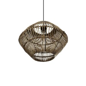 GLOBOSTAR® KEGEL 205-0048 Boho Κρεμαστό Φωτιστικό Οροφής με Ντουί 1 x E27 AC 220-240V IP20 – Μπεζ – M46 x Π46 x Υ35cm