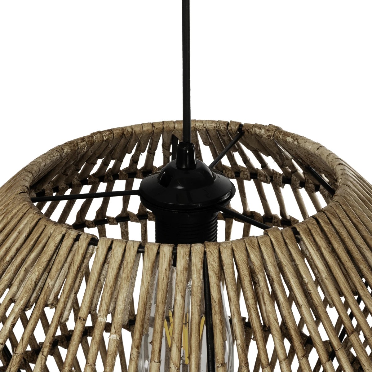 GLOBOSTAR® KEGEL 205-0048 Boho Κρεμαστό Φωτιστικό Οροφής με Ντουί 1 x E27 AC 220-240V IP20 – Μπεζ – M46 x Π46 x Υ35cm