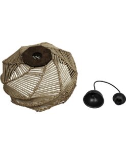 GLOBOSTAR® OLET 205-0049 Boho Κρεμαστό Φωτιστικό Οροφής με Ντουί 1 x E27 AC 220-240V IP20 – Μπεζ – M38 x Π38 x Υ23cm