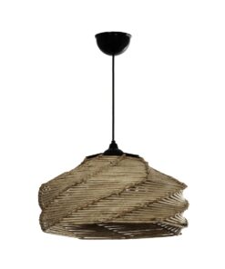 GLOBOSTAR® OLET 205-0049 Boho Κρεμαστό Φωτιστικό Οροφής με Ντουί 1 x E27 AC 220-240V IP20 – Μπεζ – M38 x Π38 x Υ23cm