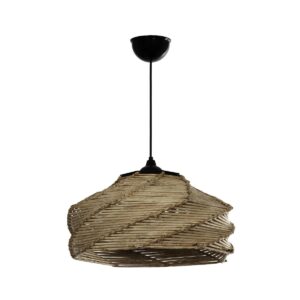 GLOBOSTAR® OLET 205-0049 Boho Κρεμαστό Φωτιστικό Οροφής με Ντουί 1 x E27 AC 220-240V IP20 – Μπεζ – M38 x Π38 x Υ23cm