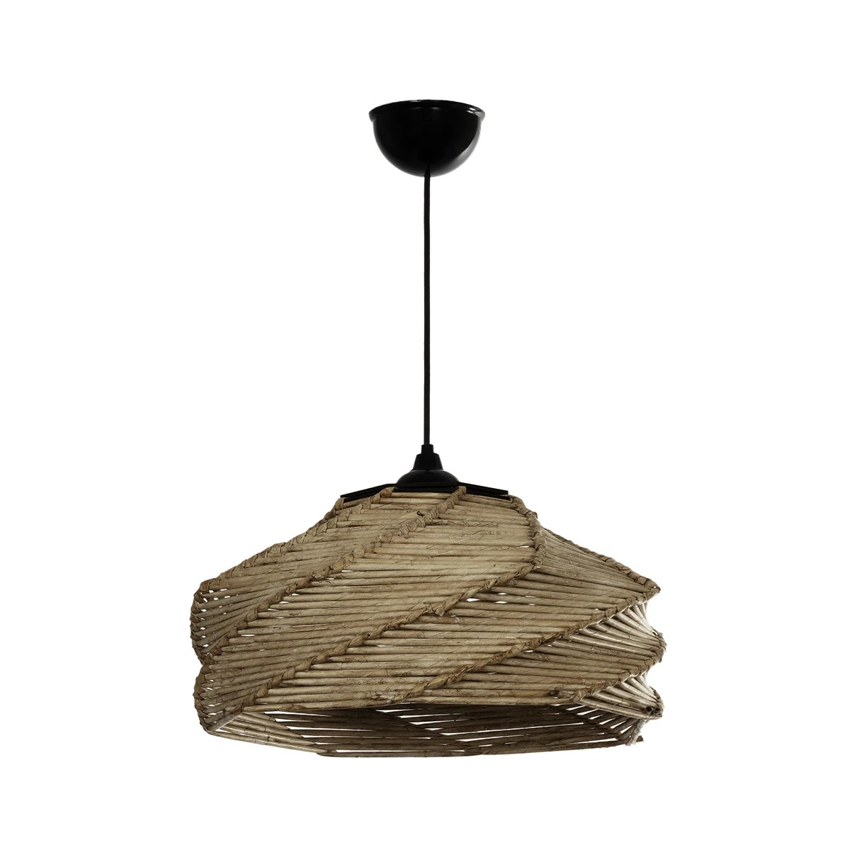 GLOBOSTAR® OLET 205-0049 Boho Κρεμαστό Φωτιστικό Οροφής με Ντουί 1 x E27 AC 220-240V IP20 – Μπεζ – M38 x Π38 x Υ23cm