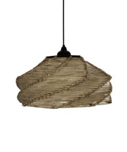 GLOBOSTAR® OLET 205-0049 Boho Κρεμαστό Φωτιστικό Οροφής με Ντουί 1 x E27 AC 220-240V IP20 – Μπεζ – M38 x Π38 x Υ23cm