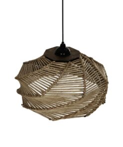 GLOBOSTAR® OLET 205-0049 Boho Κρεμαστό Φωτιστικό Οροφής με Ντουί 1 x E27 AC 220-240V IP20 – Μπεζ – M38 x Π38 x Υ23cm