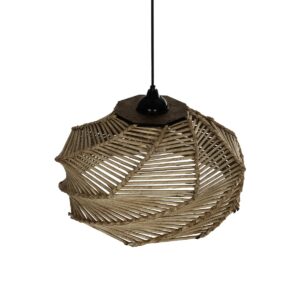 GLOBOSTAR® OLET 205-0049 Boho Κρεμαστό Φωτιστικό Οροφής με Ντουί 1 x E27 AC 220-240V IP20 – Μπεζ – M38 x Π38 x Υ23cm