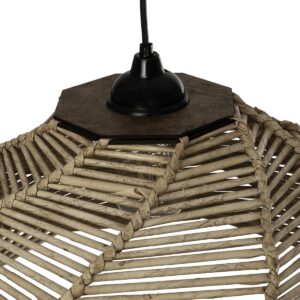 GLOBOSTAR® OLET 205-0049 Boho Κρεμαστό Φωτιστικό Οροφής με Ντουί 1 x E27 AC 220-240V IP20 – Μπεζ – M38 x Π38 x Υ23cm