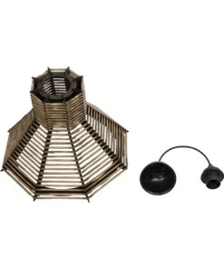 GLOBOSTAR® MEGALISTO 205-0051 Boho Κρεμαστό Φωτιστικό Οροφής με Ντουί 1 x E27 AC 220-240V IP20 – Καφέ- M40 x Π40 x Υ26cm