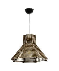 GLOBOSTAR® MEGALISTO 205-0051 Boho Κρεμαστό Φωτιστικό Οροφής με Ντουί 1 x E27 AC 220-240V IP20 – Καφέ- M40 x Π40 x Υ26cm