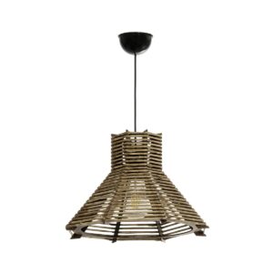 GLOBOSTAR® MEGALISTO 205-0051 Boho Κρεμαστό Φωτιστικό Οροφής με Ντουί 1 x E27 AC 220-240V IP20 – Καφέ- M40 x Π40 x Υ26cm