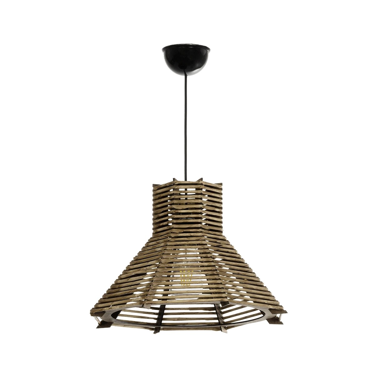 GLOBOSTAR® MEGALISTO 205-0051 Boho Κρεμαστό Φωτιστικό Οροφής με Ντουί 1 x E27 AC 220-240V IP20 – Καφέ- M40 x Π40 x Υ26cm