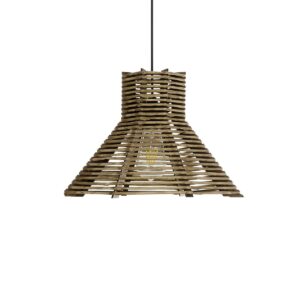 GLOBOSTAR® MEGALISTO 205-0051 Boho Κρεμαστό Φωτιστικό Οροφής με Ντουί 1 x E27 AC 220-240V IP20 – Καφέ- M40 x Π40 x Υ26cm