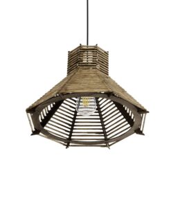 GLOBOSTAR® MEGALISTO 205-0051 Boho Κρεμαστό Φωτιστικό Οροφής με Ντουί 1 x E27 AC 220-240V IP20 – Καφέ- M40 x Π40 x Υ26cm