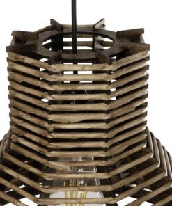 GLOBOSTAR® MEGALISTO 205-0051 Boho Κρεμαστό Φωτιστικό Οροφής με Ντουί 1 x E27 AC 220-240V IP20 – Καφέ- M40 x Π40 x Υ26cm