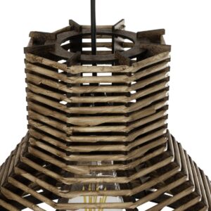 GLOBOSTAR® MEGALISTO 205-0051 Boho Κρεμαστό Φωτιστικό Οροφής με Ντουί 1 x E27 AC 220-240V IP20 – Καφέ- M40 x Π40 x Υ26cm