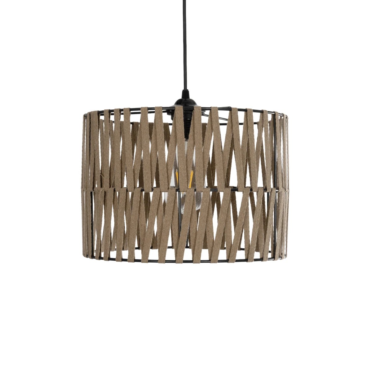 GLOBOSTAR® MARS 205-0054 Boho Κρεμαστό Φωτιστικό Οροφής με Ντουί 1 x E27 AC 220-240V IP20 – Μπεζ – M30 x Π30 x Υ24cm