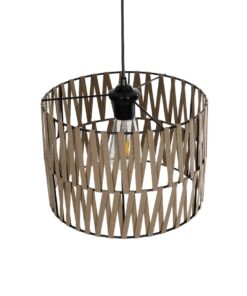 GLOBOSTAR® MARS 205-0054 Boho Κρεμαστό Φωτιστικό Οροφής με Ντουί 1 x E27 AC 220-240V IP20 – Μπεζ – M30 x Π30 x Υ24cm