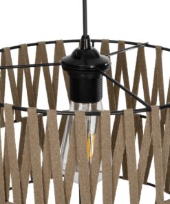 GLOBOSTAR® MARS 205-0054 Boho Κρεμαστό Φωτιστικό Οροφής με Ντουί 1 x E27 AC 220-240V IP20 – Μπεζ – M30 x Π30 x Υ24cm