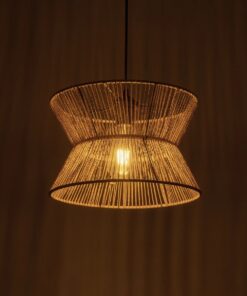 GLOBOSTAR® UPCONE 205-0055 Boho Κρεμαστό Φωτιστικό Οροφής με Ντουί 1 x E27 AC 220-240V IP20 – Μπεζ – M30 x Π30 x Υ21cm