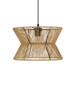 GLOBOSTAR® UPCONE 205-0055 Boho Κρεμαστό Φωτιστικό Οροφής με Ντουί 1 x E27 AC 220-240V IP20 – Μπεζ – M30 x Π30 x Υ21cm